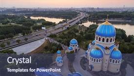  Presentation with solemnity of most holy trinity - PPT theme having traffic signht - temple of holy trinity highway background and a ocean colored foreground