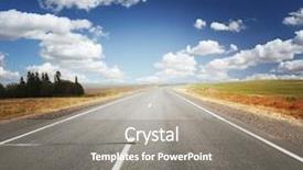  Presentation with road signs - PPT layouts with traffic signs - asphalt road and blue sky background and a gray colored foreground