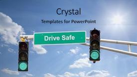  Presentation with safe - Cool new slides with traffic signs - drive safe sign backdrop and a teal colored foreground