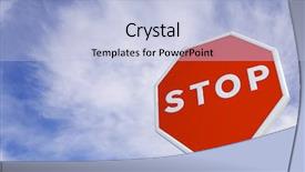  Presentation with airplane night sky cloud - Presentation theme enhanced with traffic signs - forefront of a stop sign background and a light blue colored foreground