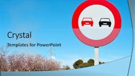  Presentation with almond - Audience pleasing presentation design consisting of traffic signs - no overtaking sign backdrop and a light blue colored foreground