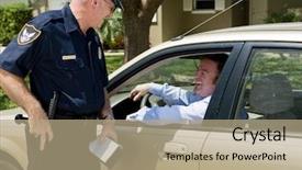 Presentation with traffic police - Presentation consisting of traffic stop - police officer having a laugh background and a coral colored foreground