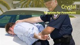  Presentation with police - PPT theme enhanced with traffic stop - police officer looking at camera background and a tawny brown colored foreground