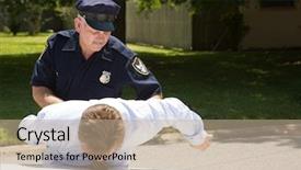  Presentation with driver - Theme consisting of traffic stop - policeman placing a drunk driver background and a coral colored foreground