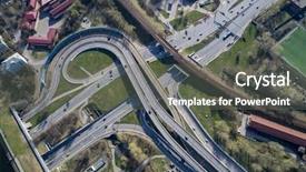  Presentation with intersection - Audience pleasing slide set consisting of traffic survey - aerial view of a freeway backdrop and a gray colored foreground