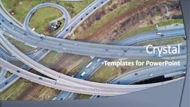  Presentation with survey - Presentation design having traffic survey - aerial view of a freeway background and a light blue colored foreground