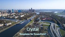  Presentation with intersection - Presentation design consisting of traffic survey - canal named after moscow russia background and a  colored foreground