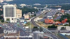  Presentation with third - Slides having traffic survey - many cars on third transport background and a  colored foreground