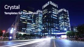  Presentation with traffic - Theme with traffic through downtown in beijing background and a navy blue colored foreground