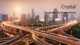  Presentation with traffic - Amazing presentation design having traffic through modern city backdrop and a soft green colored foreground