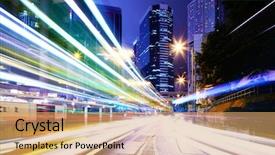  Presentation with traffic light - Audience pleasing slides consisting of traffic trail in a city backdrop and a coral colored foreground