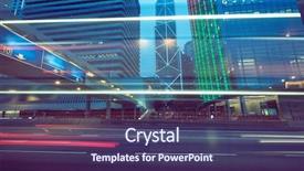  Presentation with hong kong kota - Slides having traffic trails in downtown hong background and a violet colored foreground