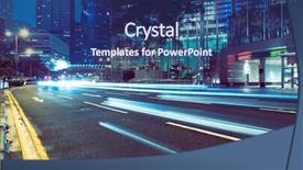  Presentation with traffic light - Colorful slide deck enhanced with traffic trails in downtown hong backdrop and a ocean colored foreground