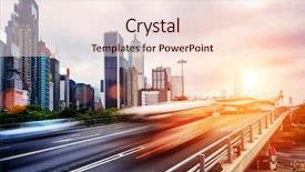  Presentation with traffic road - PPT layouts featuring traffic trails on the road background and a  colored foreground