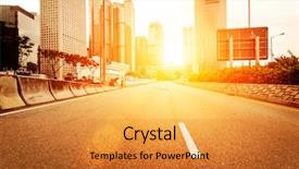  Presentation with traffic road - Theme enhanced with traffic trails on the road background and a  colored foreground