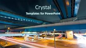  Presentation with traffic - Colorful PPT theme enhanced with traffic under highway at night backdrop and a navy blue colored foreground