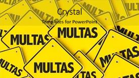  Presentation with ticket - Cool new PPT theme with traffic violation - fine or ticket in portuguese backdrop and a gold colored foreground