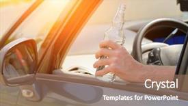  Presentation with alcohol - Cool new PPT layouts with traffic violation - man holding bottle of alcohol backdrop and a coral colored foreground