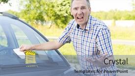  Presentation with windshield - PPT layouts having traffic violation - suprised screaming man looking background and a seafoam green colored foreground