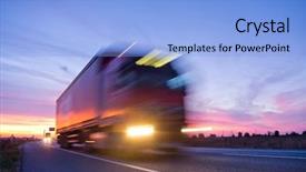  Presentation with brouchure oilfield truck brouchure - Beautiful theme featuring traffictransportation - long exposure of truck backdrop and a light blue colored foreground