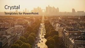  Presentation with paris france - Colorful PPT theme enhanced with rooftop view of the city backdrop and a lemonade colored foreground