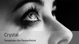  Presentation with beauty - Colorful theme enhanced with tragedy - beauty girl cry on dark backdrop and a light gray colored foreground