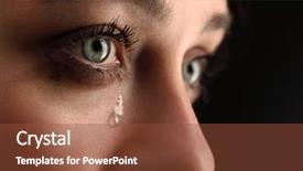  Presentation with beauty - Beautiful presentation design featuring tragedy - beauty girl cry backdrop and a tawny brown colored foreground