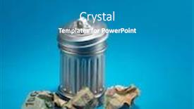  Presentation with bin - Cool new PPT theme with trah-bin-saving-box backdrop and a gray colored foreground