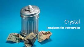  Presentation with bin - Amazing theme having trah-bin-saving-box backdrop and a teal colored foreground
