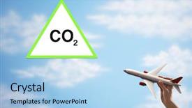  Presentation with vapor - PPT theme featuring vapor trail - closeup of woman's hand flying background and a light blue colored foreground