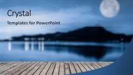  Presentation with erosion trail - Audience pleasing PPT theme consisting of trail and lake at night backdrop and a light blue colored foreground