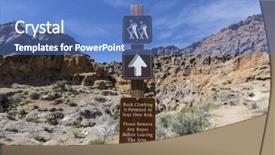  Presentation with rock climbing - Beautiful PPT layouts featuring trail and rock climbing sign at the mojave national preserve in southern california backdrop and a teal colored foreground