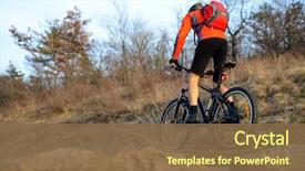  Presentation with free cycling - Colorful slides enhanced with trail extreme sport concept free backdrop and a tawny brown colored foreground