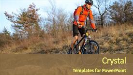  Presentation with mountain bike - Audience pleasing PPT theme consisting of trail extreme sport concept free backdrop and a tawny brown colored foreground