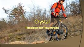  Presentation with mountain bike - Presentation having trail extreme sport concept free background and a tawny brown colored foreground