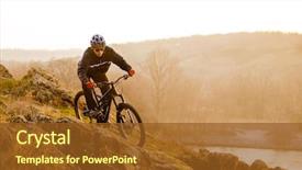  Presentation with free cycling - Amazing PPT theme having trail extreme sport concept free backdrop and a tawny brown colored foreground