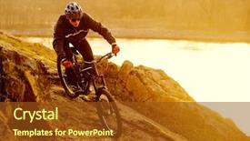  Presentation with free cycling - Cool new slides with trail extreme sport concept free backdrop and a tawny brown colored foreground