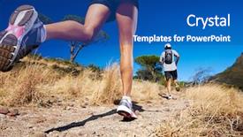  Presentation with active lifestyle - Cool new PPT theme with trail fitness sport active lifestyle backdrop and a ocean colored foreground