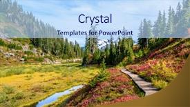  Presentation with trail - PPT theme with trail in mount baker visitor background and a light blue colored foreground