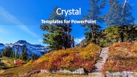  Presentation with trail - PPT theme enhanced with trail in mount baker visitor background and a teal colored foreground