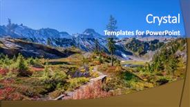  Presentation with trail - Presentation theme enhanced with trail in mount baker visitor background and a teal colored foreground