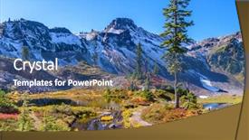  Presentation with mount emei - PPT layouts with trail in mount baker visitor background and a ocean colored foreground