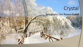  Presentation with rustic wood wooden frame - PPT layouts featuring trail in the forest fenced background and a light blue colored foreground