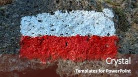  Presentation with volcanic rock - Cool new PPT layouts with trail mark on volcanic rock backdrop and a tawny brown colored foreground