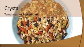  Presentation with granola - Presentation theme enhanced with trail mix - bowl of homemade granola background and a gold colored foreground