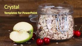 Presentation with granola - Cool new PPT theme with trail mix - homemade granola in glass jar backdrop and a tawny brown colored foreground