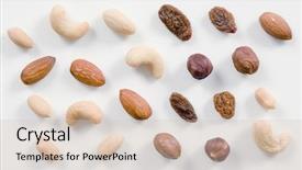  Presentation with nuts - Cool new presentation design with trail mix - nuts and raisins backdrop and a soft green colored foreground