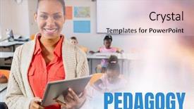  Presentation with elementary school career day and technology and black female teacher - Audience pleasing presentation consisting of trail mix - pedagogy text and elementary school backdrop and a lemonade colored foreground