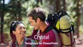  Presentation with hiking - Slides with trail mix - smiling couple hiking background and a violet colored foreground