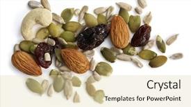  Presentation with dried fruits seeds nuts walnuts - PPT theme featuring trail mix of nuts seeds background and a lemonade colored foreground